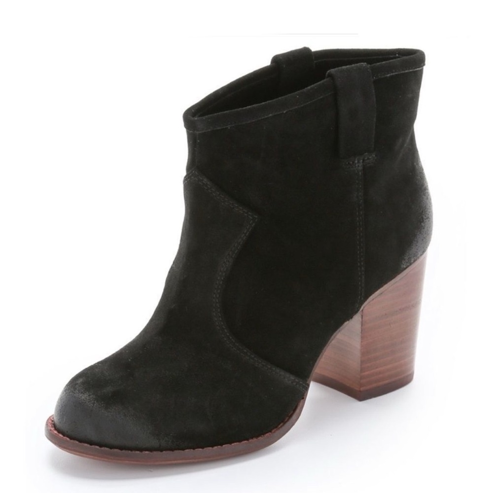 Splendid Lakota ankle boots Black suede bootie women’s cowboy boot leather 8.5
